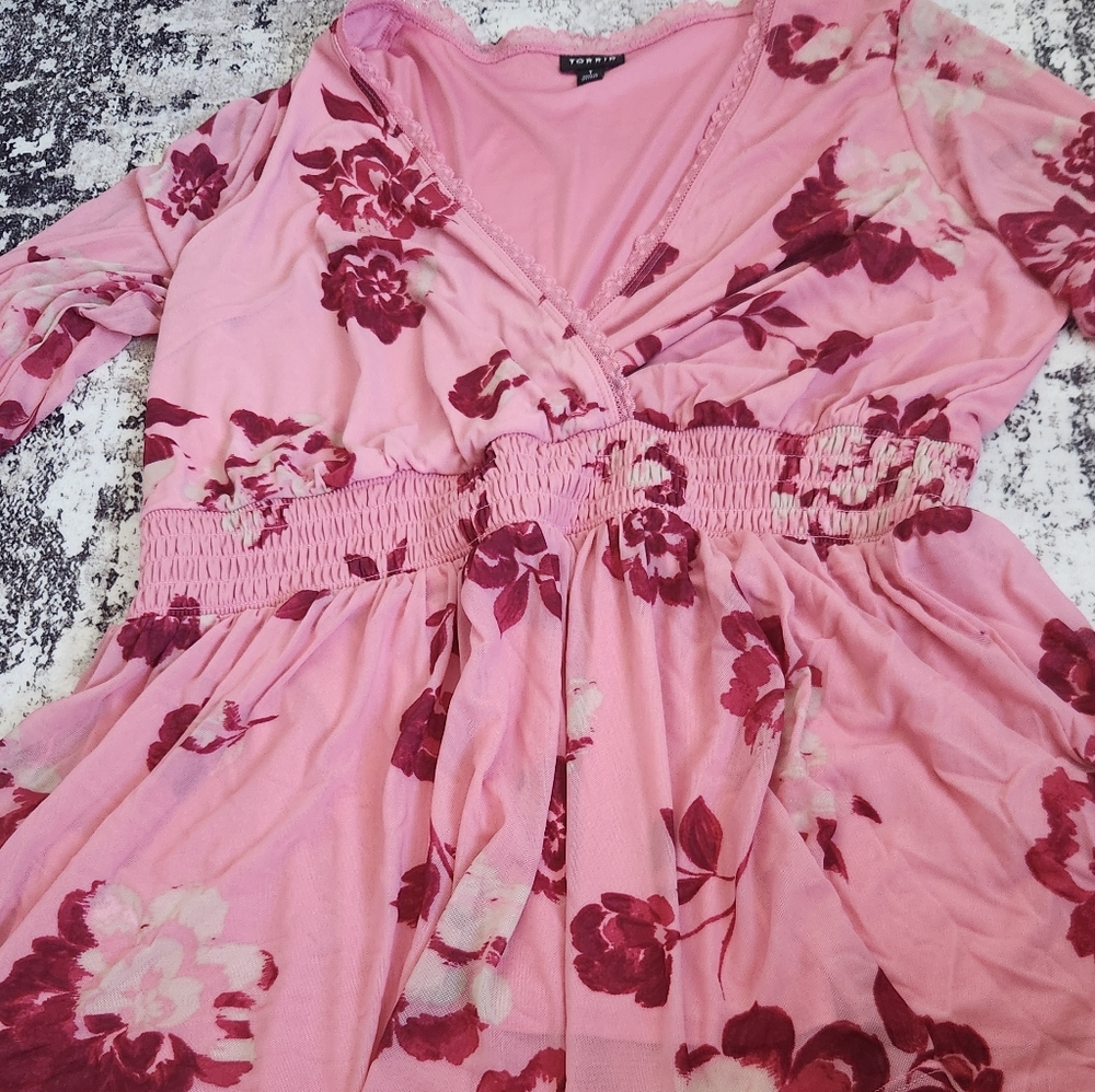 Torrid Pink Peplum Top With Flowers